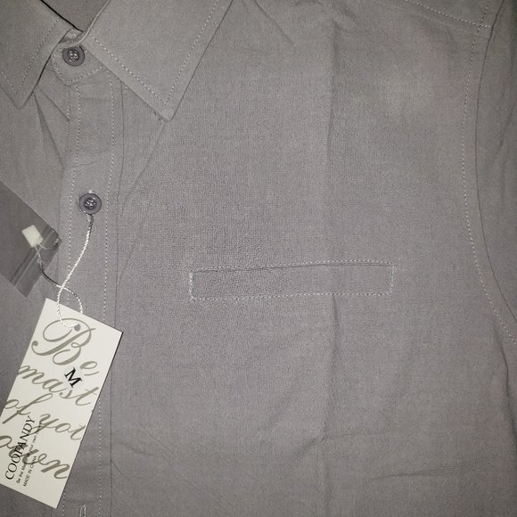 COOFANDY Men's Regular-Fit Short-Sleeve Cotton Linen Shirt Casual Button-Down - Picture 7 of 12